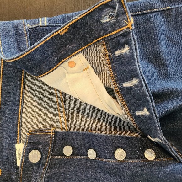 Levis 501XX 36x33 Dark Blue Jeans Button Fly Made In Guatemala EUC - Picture 7 of 12